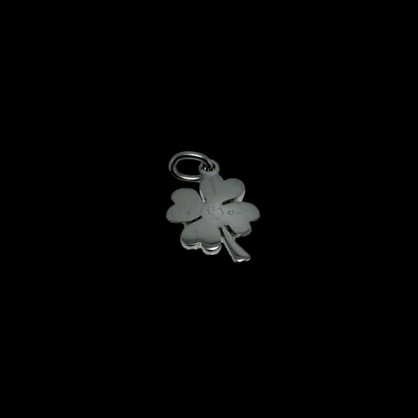 COLLIER-PENDENTIF  TREFLE A QUATRE FEUILLES "DODO" OR GRIS 18K ET DIAMANT – Image 5