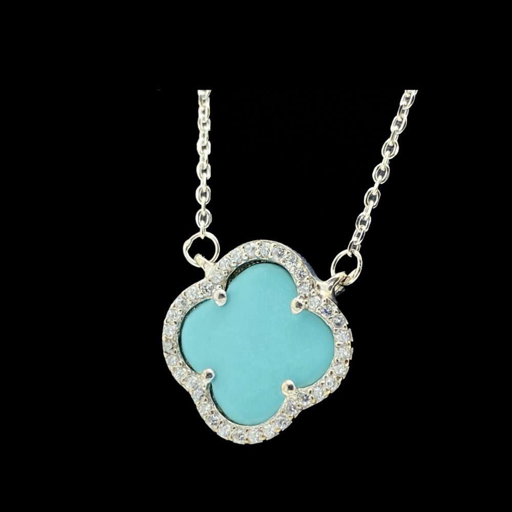 Collier Lia Sophia Cristaux Turquoise Argenté - Longueur 18-21 Pouces - Neuf Avec étiquette