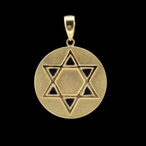 COLLIER-PENDENTIF  ETOILE DE DAVID "MAGHEN DAVID" OR JAUNE 18K ET DIAMANT