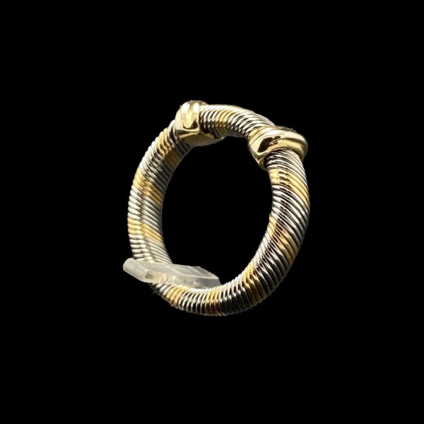 BAGUE CARTIER SILVERIUM RESSORT CABLE OR JAUNE 18K ET ACIER TAILLE 47 – Image 3