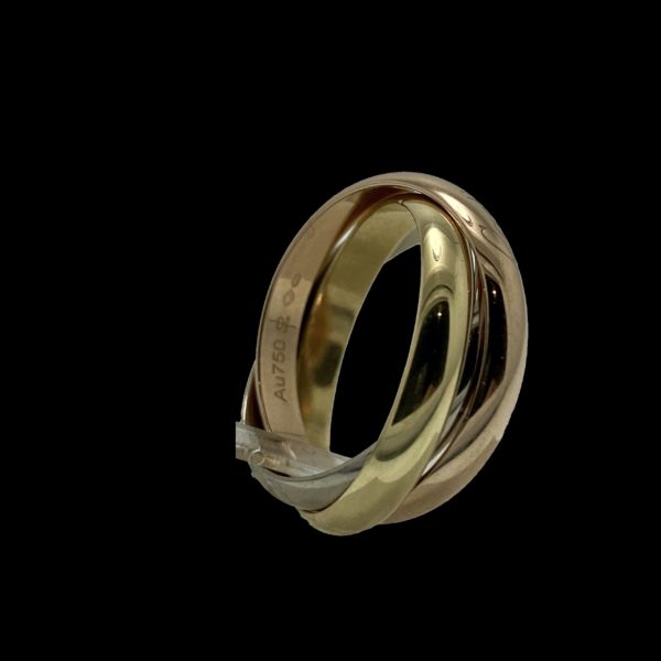 BAGUE CARTIER  TRINITY CLASSIQUE 3 OR ROSE GRIS JAUNE 18K TAILLE 57 – Image 3