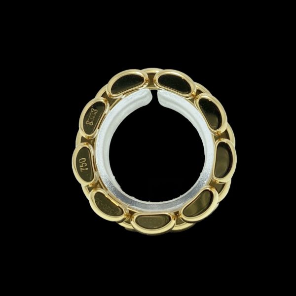 BAGUE CHOPARD LUC ARTICULEE COMPOSEE DE 3 RANGEES OR JAUNE 18K TAILLE 53 – Image 2
