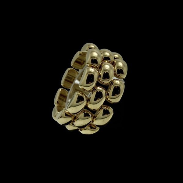 BAGUE CHOPARD LUC ARTICULEE COMPOSEE DE 3 RANGEES OR JAUNE 18K TAILLE 53 – Image 3