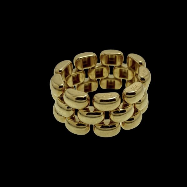BAGUE CHOPARD LUC ARTICULEE COMPOSEE DE 3 RANGEES OR JAUNE 18K TAILLE 53 – Image 4