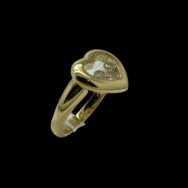 BAGUE CHOPARD  HAPPY DIAMONDS ICONS OR JAUNE 18K 3 DIAMANTS TAILLE 52 – Image 2