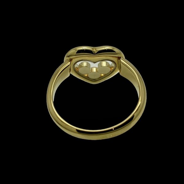 BAGUE CHOPARD  HAPPY DIAMONDS ICONS OR JAUNE 18K 3 DIAMANTS TAILLE 52 – Image 5