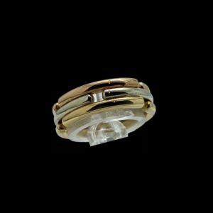 BAGUE BVLGARI ARTICULEE OR ROSE GRIS JAUNE 18K TAILLE 49
