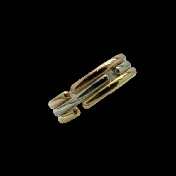 BAGUE BVLGARI ARTICULEE OR ROSE GRIS JAUNE 18K TAILLE 49 – Image 2