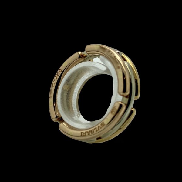 BAGUE BVLGARI ARTICULEE OR ROSE GRIS JAUNE 18K TAILLE 49 – Image 3