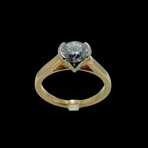 BAGUE SOLITAIRES DIAMANT 0,89CT. TOP WESSELTON-VS OR JAUNE & GRIS 18K/750