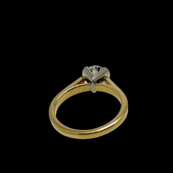 BAGUE SOLITAIRES DIAMANT 0,89CT. TOP WESSELTON-VS OR JAUNE & GRIS 18K/750 – Image 5