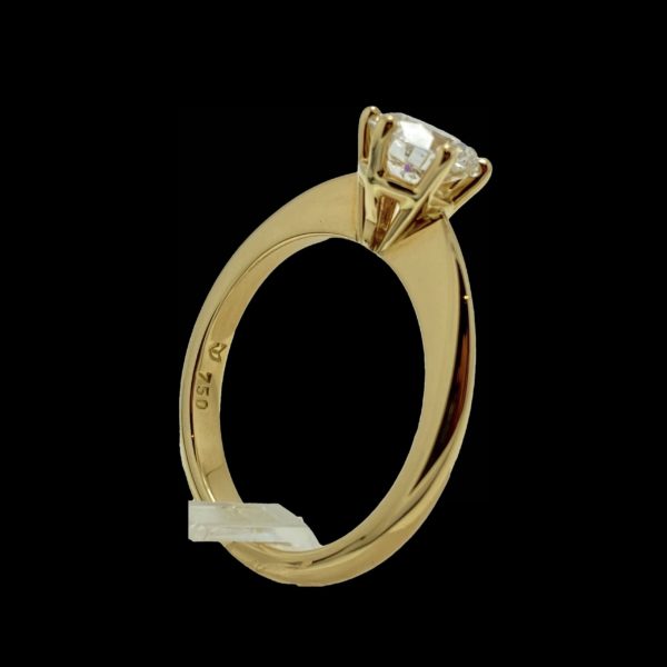 BAGUE SOLITAIRES DIAMANT 1,15CT. VS2-H OR JAUNE 18K/750 – Image 5