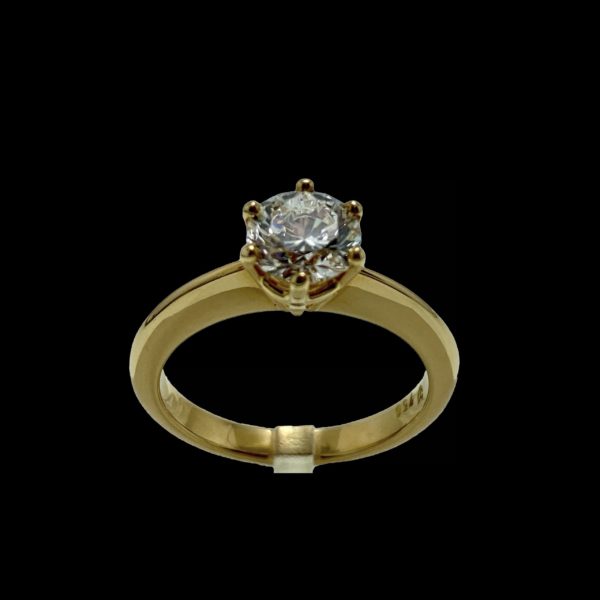 BAGUE SOLITAIRES DIAMANT 1,15CT. VS2-H OR JAUNE 18K/750 – Image 6