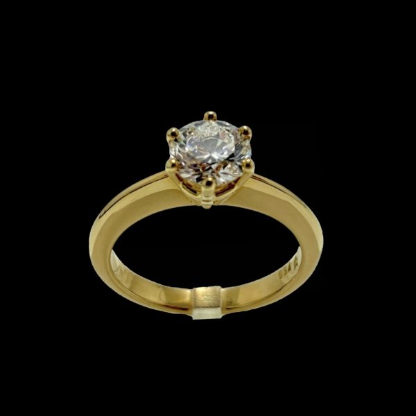 BAGUE SOLITAIRES DIAMANT 1,15CT. VS2-H OR JAUNE 18K/750