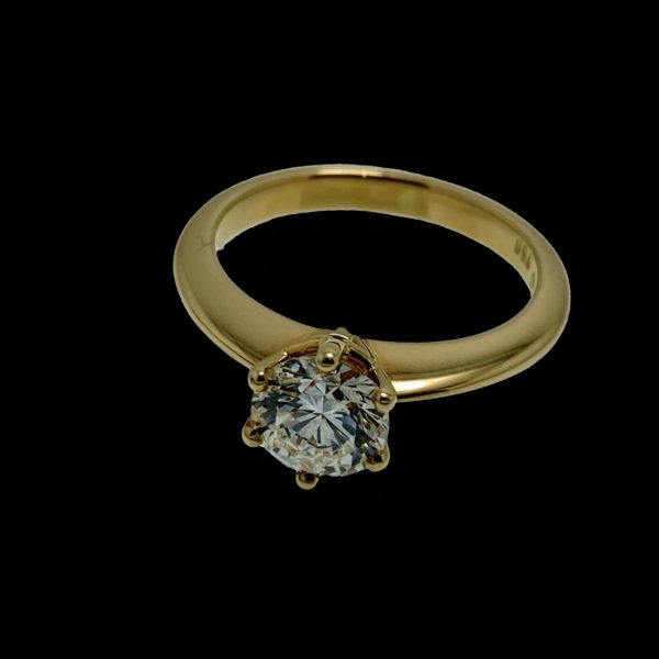 BAGUE SOLITAIRES DIAMANT 1,15CT. VS2-H OR JAUNE 18K/750 – Image 7