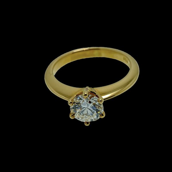 BAGUE SOLITAIRES DIAMANT 1,15CT. VS2-H OR JAUNE 18K/750 – Image 8