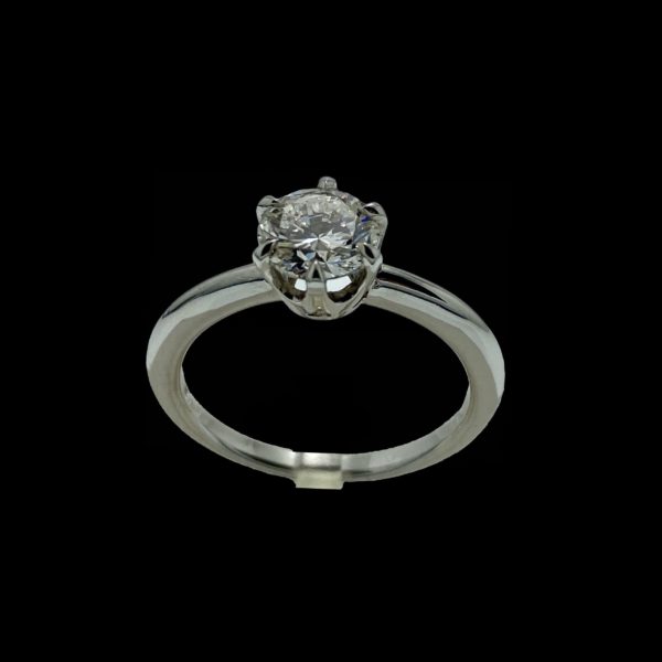 BAGUE SOLITAIRES PIECE UNIQUE CREATION OR24 OR 18K/750 GRIS