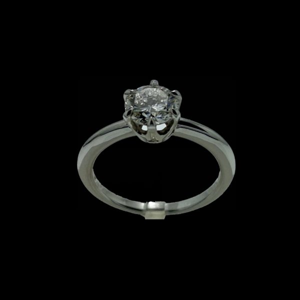 BAGUE SOLITAIRES PIECE UNIQUE CREATION OR24 OR 18K/750 GRIS – Image 6
