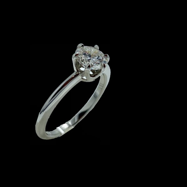 BAGUE SOLITAIRES PIECE UNIQUE CREATION OR24 OR 18K/750 GRIS – Image 3