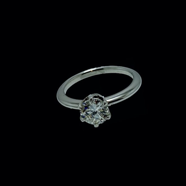 BAGUE SOLITAIRES PIECE UNIQUE CREATION OR24 OR 18K/750 GRIS – Image 7