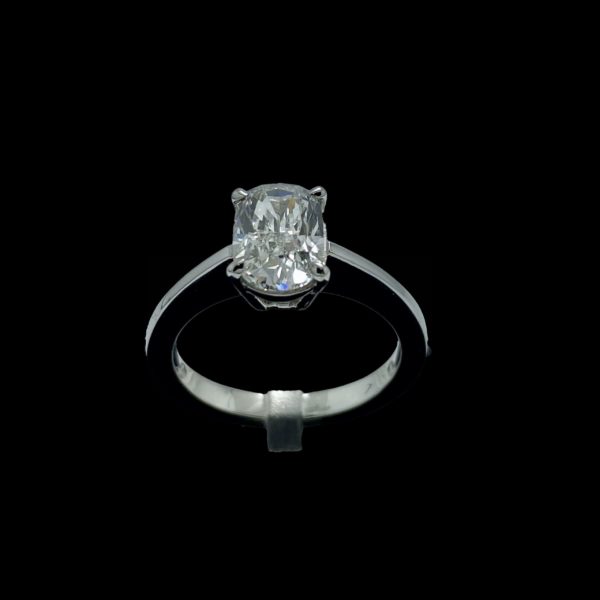 BAGUE SOLITAIRES PIECE UNIQUE CREATION OR24 OR 18K/750 GRIS – Image 2