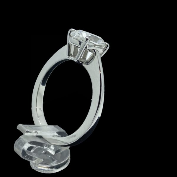 BAGUE SOLITAIRES PIECE UNIQUE CREATION OR24 OR 18K/750 GRIS – Image 4
