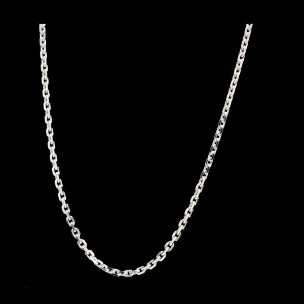 COLLIER-PENDENTIF CHAINE OR GRIS 18CARATS/750 MAILLE DIAMANT – Image 2