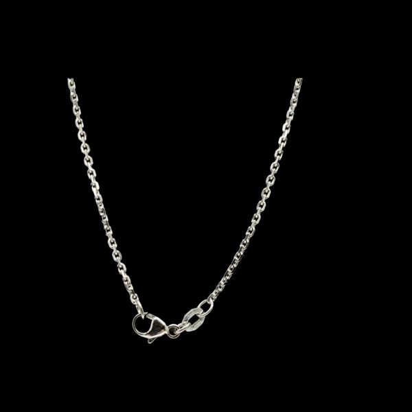COLLIER-PENDENTIF CHAINE OR GRIS 18CARATS/750 MAILLE DIAMANT – Image 5