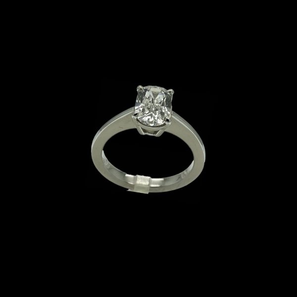 BAGUE SOLITAIRES PIECE UNIQUE CREATION OR24 OR 18K/750 GRIS – Image 5