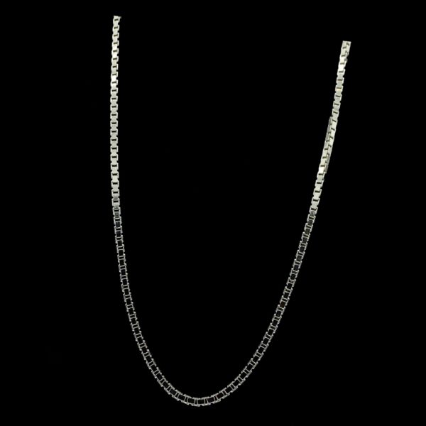 COLLIER-PENDENTIF CHAINE OR GRIS 18CARATS/750 MAILLE VENITIENNE – Image 2