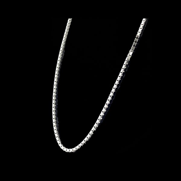 COLLIER-PENDENTIF CHAINE OR GRIS 18CARATS/750 MAILLE VENITIENNE