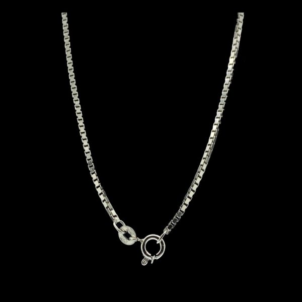 COLLIER-PENDENTIF CHAINE OR GRIS 18CARATS/750 MAILLE VENITIENNE – Image 3