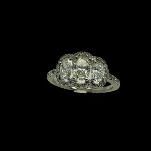 BAGUE DIAMANTS ET OR GRIS 14K/585 TAILLE 53/54