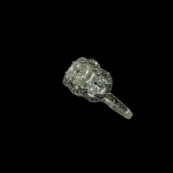 BAGUE DIAMANTS ET OR GRIS 14K/585 TAILLE 53/54 – Image 2