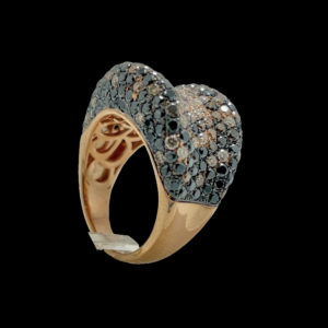 BAGUE VAGUE OR ROSE DIAMANTS TAILLE BRILLANT 4,47CTS. G-VS TAILLE 53/54