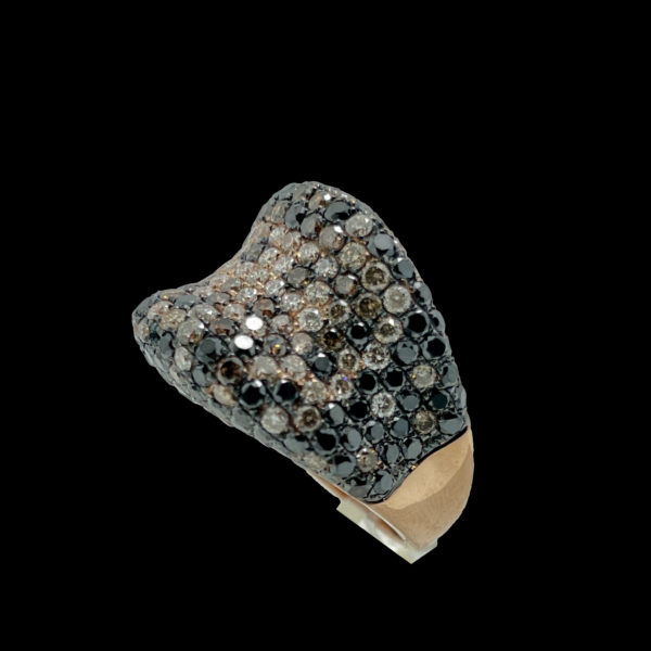 BAGUE VAGUE OR ROSE DIAMANTS TAILLE BRILLANT 4,47CTS. G-VS TAILLE 53/54 – Image 3