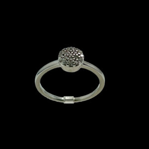 BAGUE SOLEIL DIAMANTS 0,38CT. ET OR GRIS 18K TAILLE 53