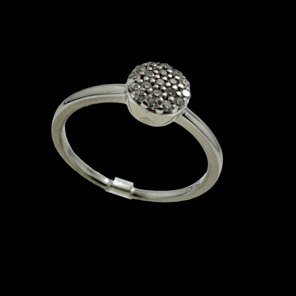 BAGUE SOLEIL DIAMANTS 0,38CT. ET OR GRIS 18K TAILLE 53 – Image 3