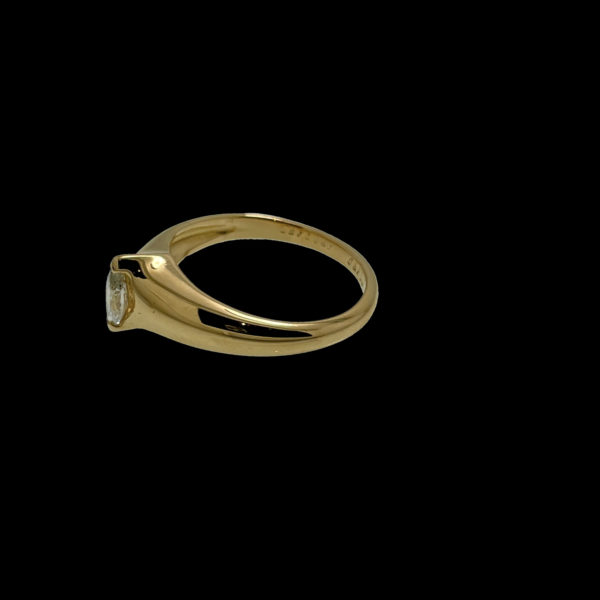 BAGUE CARTIER 1995 SOLITAIRES GIPSY OR JAUNE 18K SERTIE D'UN DIAMANTS MARQUISE TAILLE 53 – Image 7