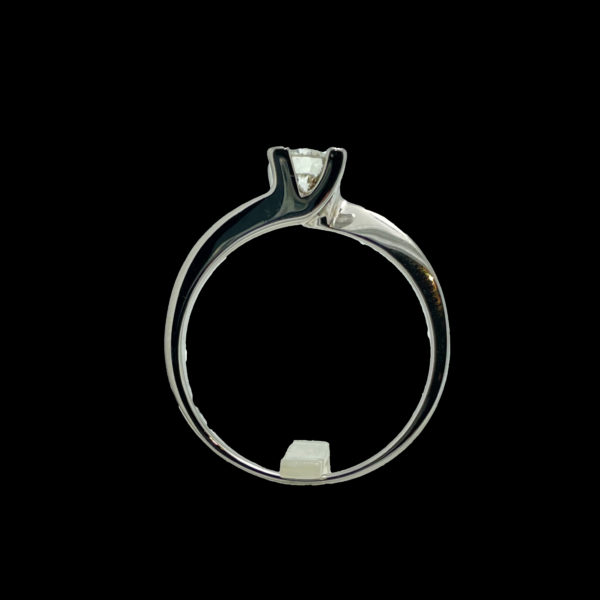 BAGUE SOLITAIRES CROISEE DIAMANT 0,50CT. TOP WESSELTON OR GRIS 18K TAILLE 56 – Image 2