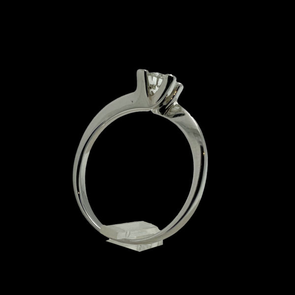 BAGUE SOLITAIRES CROISEE DIAMANT 0,50CT. TOP WESSELTON OR GRIS 18K TAILLE 56 – Image 3