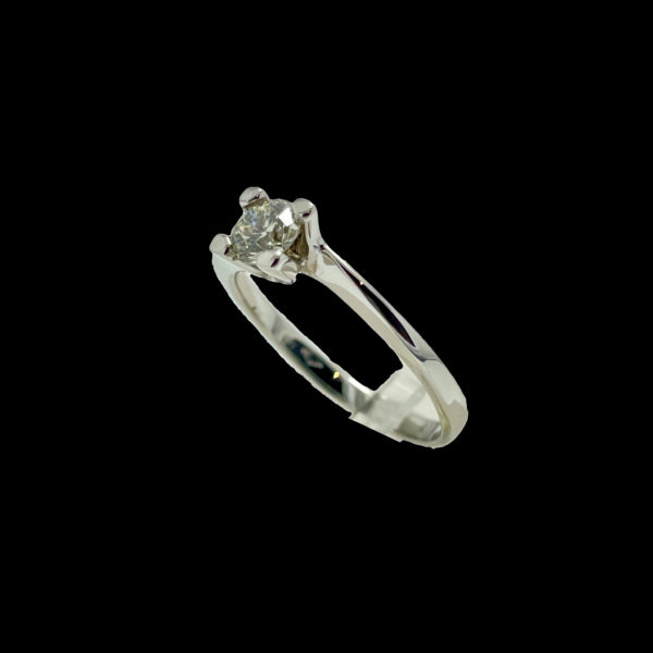 BAGUE SOLITAIRES CROISEE DIAMANT 0,50CT. TOP WESSELTON OR GRIS 18K TAILLE 56 – Image 4