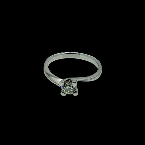 BAGUE SOLITAIRES CROISEE DIAMANT 0,50CT. TOP WESSELTON OR GRIS 18K TAILLE 56 – Image 5