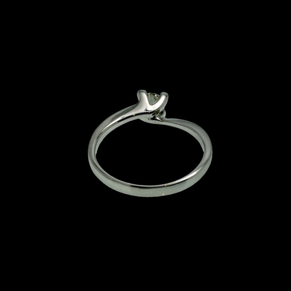 BAGUE SOLITAIRES CROISEE DIAMANT 0,50CT. TOP WESSELTON OR GRIS 18K TAILLE 56 – Image 6