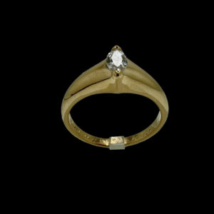 BAGUE CARTIER 1995 SOLITAIRES GIPSY OR JAUNE 18K SERTIE D'UN DIAMANTS MARQUISE TAILLE 53