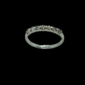 BAGUE DEMI-TOUR COMPLET 7 JOURS SERTIE DE 7 DIAMANTS OR GRIS 18K TAILLE 59