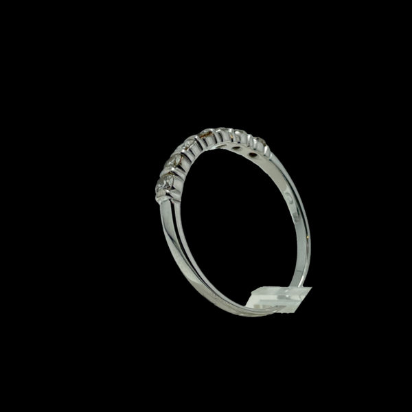 BAGUE DEMI-TOUR COMPLET 7 JOURS SERTIE DE 7 DIAMANTS OR GRIS 18K TAILLE 59 – Image 3
