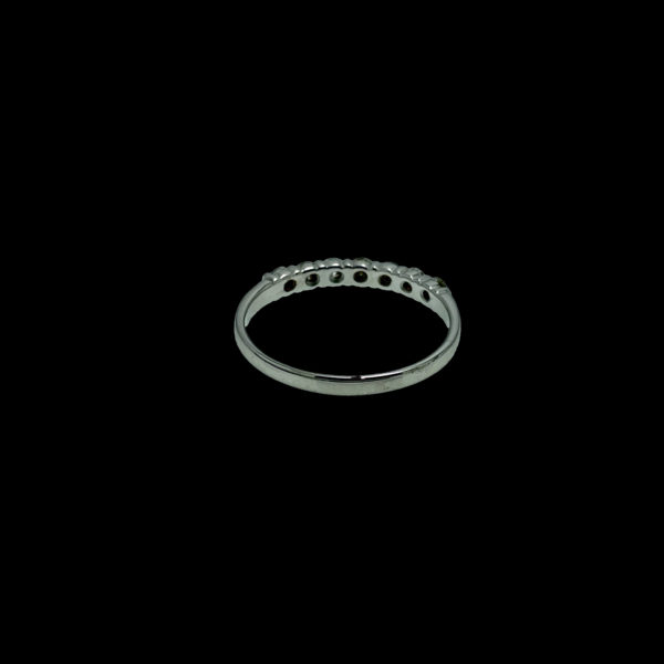 BAGUE DEMI-TOUR COMPLET 7 JOURS SERTIE DE 7 DIAMANTS OR GRIS 18K TAILLE 59 – Image 4