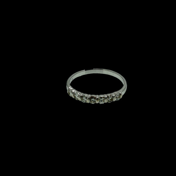 BAGUE DEMI-TOUR COMPLET 7 JOURS SERTIE DE 7 DIAMANTS OR GRIS 18K TAILLE 59 – Image 5