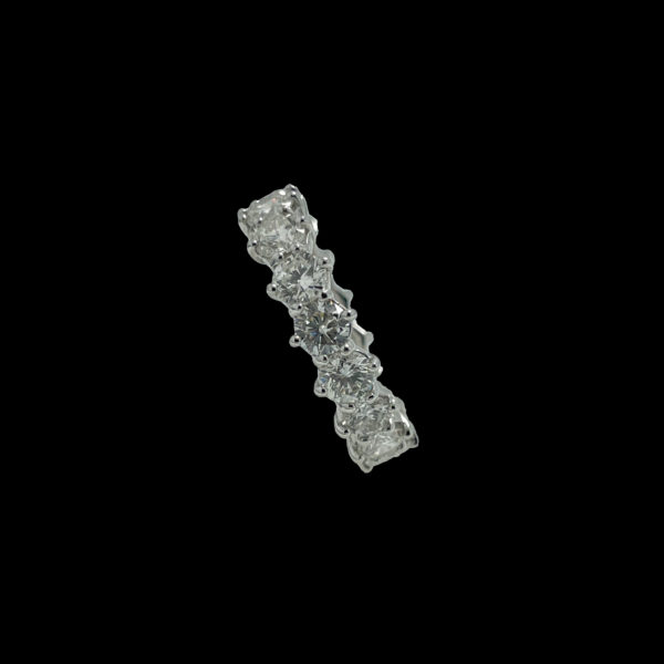 BAGUE TOUR COMPLET SERTIE DE 17 DIAMANTS 4 CARATS OR GRIS 18K TAILLE 54 – Image 4